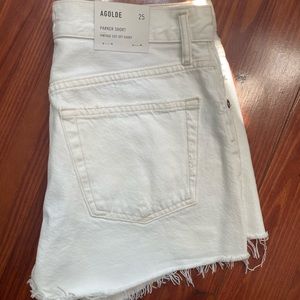 NWT AGOLDE Parker Shorts vintage cut off white 25